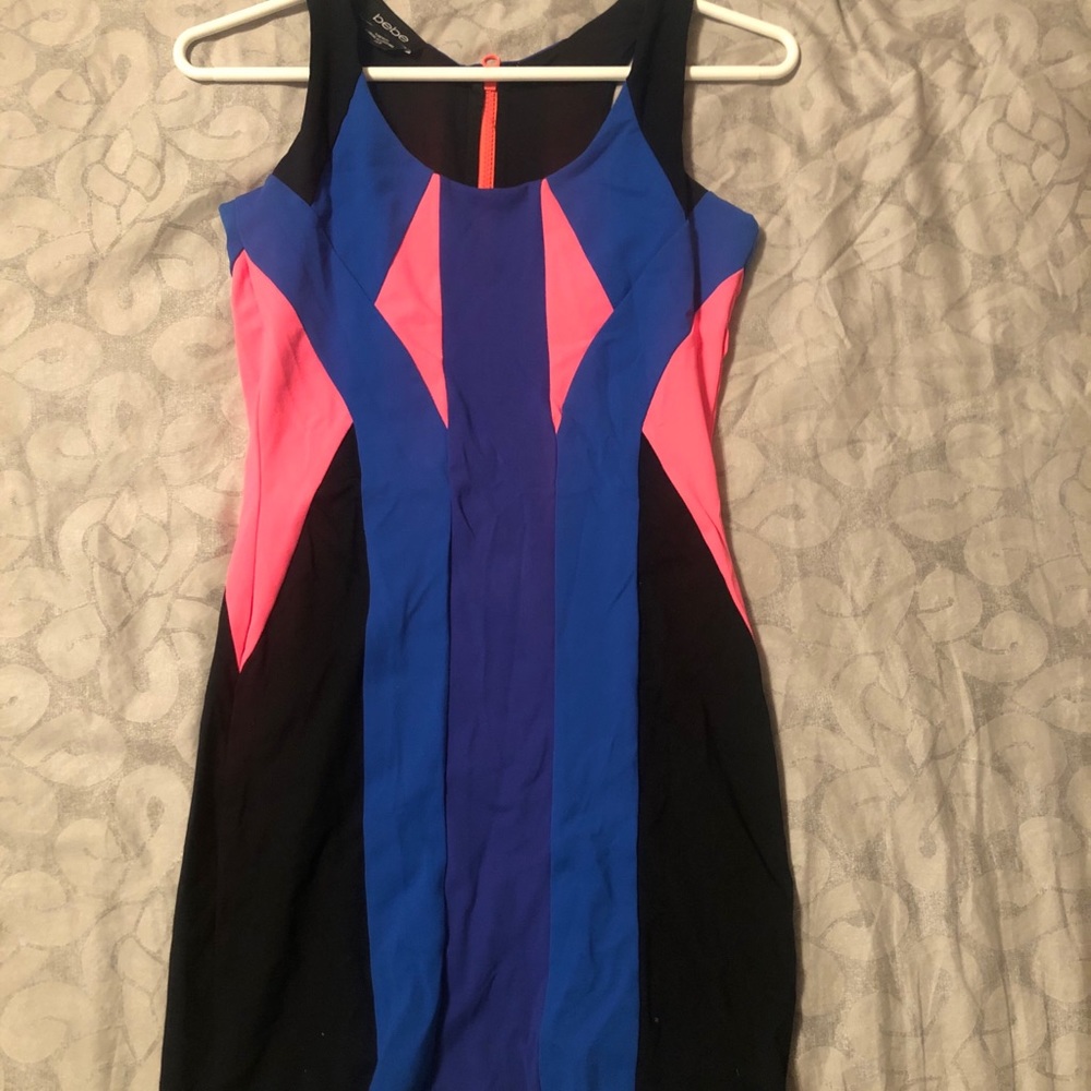 Bebe color block scuba mini dress